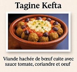Tagine kefta et oeuf