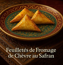 Feuilletés au fromage de chèvre de Skoura et safran