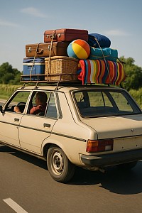 Voiture chargee